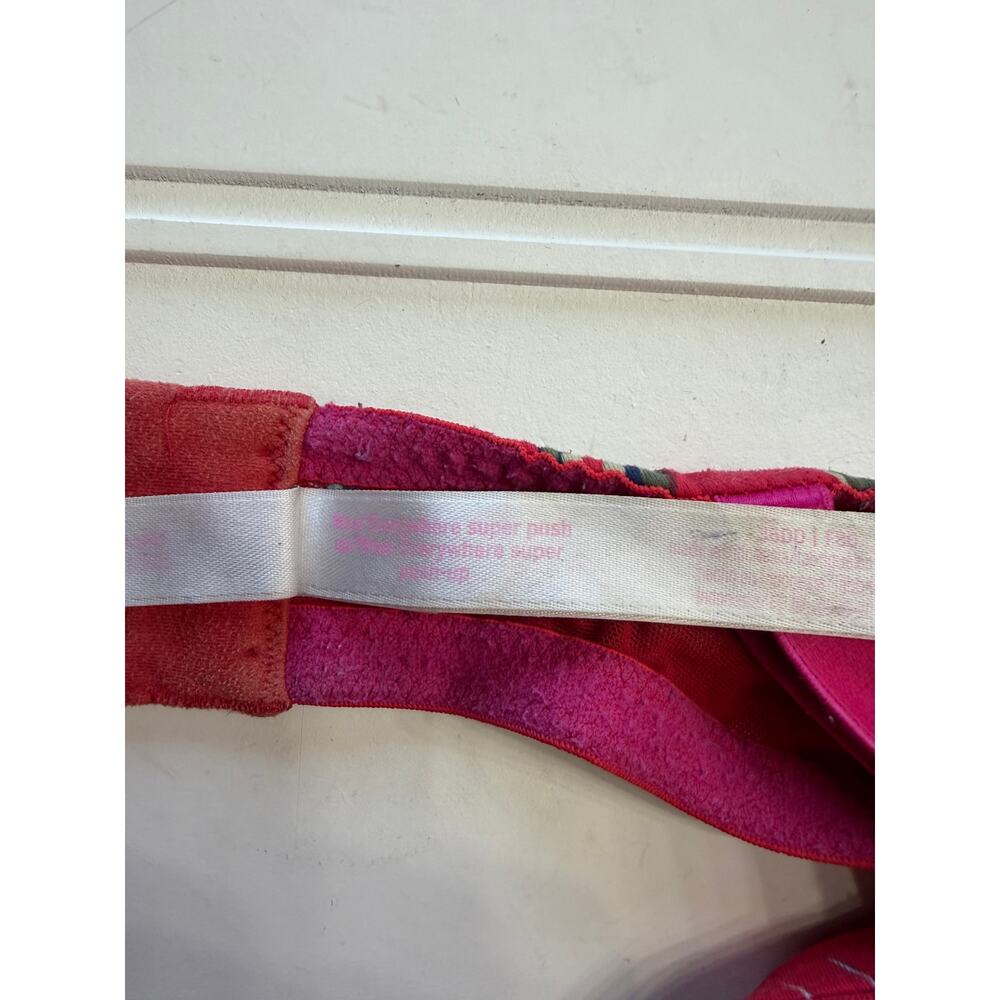 Victorias Secret Womens Sz 36DD Red Tropical Wear Everywear Super Push Up Bra - Picture 5 of 5
